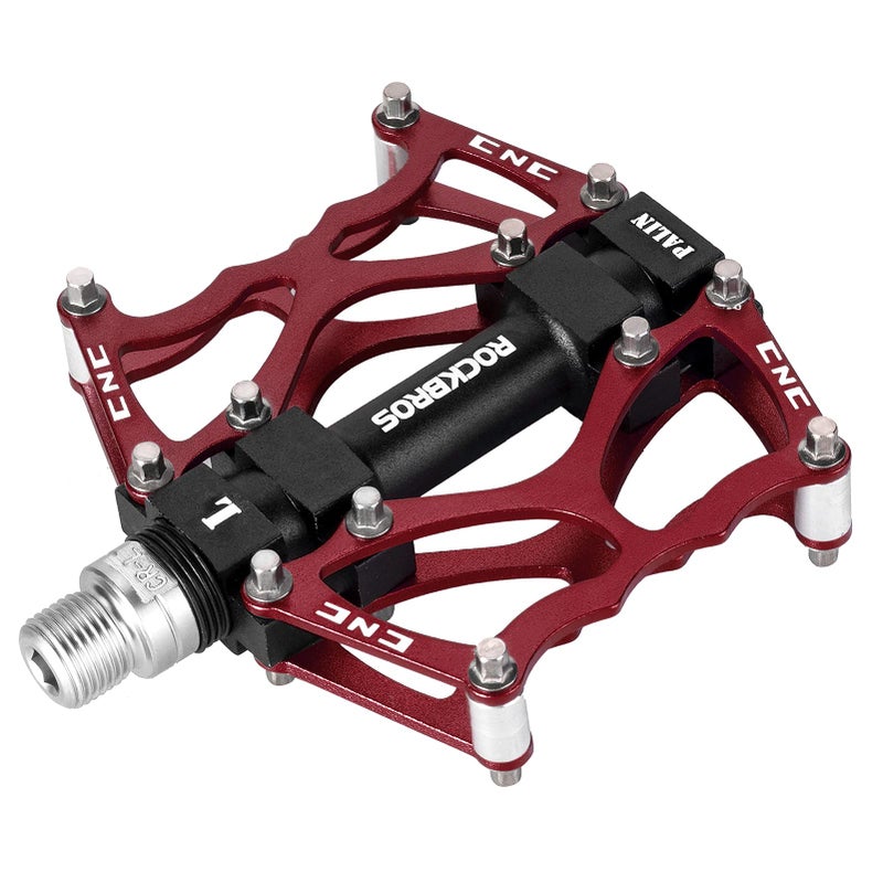 روكبروز دواسات دراجات جبلية من روك بروس، دواسات مانعة للانزلاق، دواسات متينة وخفيفة الوزن مصنوعة من سبائك الألومنيوم للدراجات الجبلية ودراجات التنقل والدراجات الترفيهية، مقاس 9/16 بوصة. - Image 1